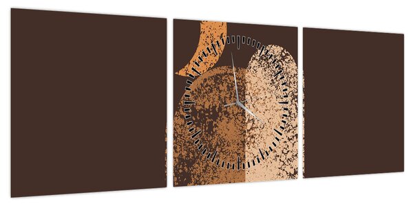Obraz - Pomarańczowe łuki N⁰2 (z zegarem) (90x30 cm)