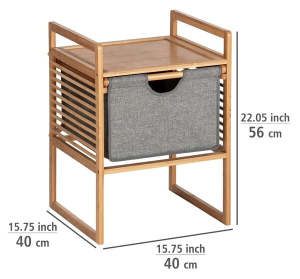 Szaro-naturalna bambusowa niska szafka łazienkowa 40x56 cm Bahari – Wenko