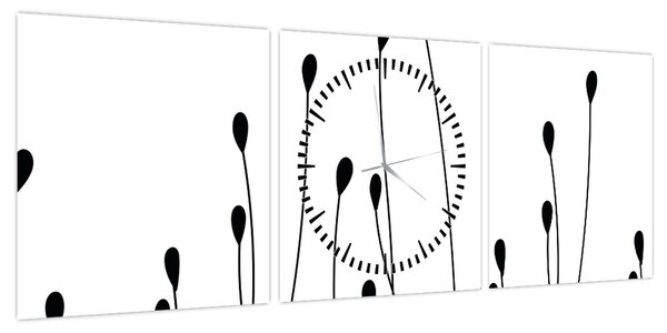 Obraz - Łąka graficzna N⁰1 (z zegarem) (90x30 cm)