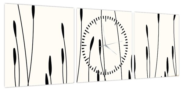 Obraz - Łąka graficzna N⁰3 (z zegarem) (90x30 cm)