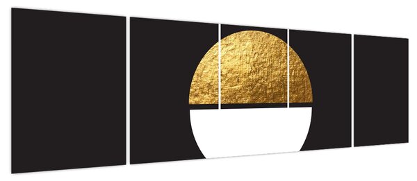 Obraz - Abstrakcja złoto i czerń N⁰1 (170x50 cm)