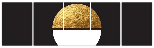 Obraz - Abstrakcja złoto i czerń N⁰1 (170x50 cm)