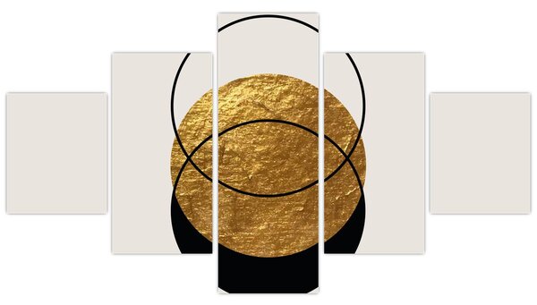 Obraz - Abstrakcja złoto-biała N⁰2 (125x70 cm)