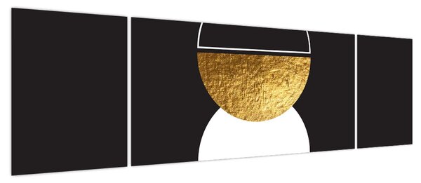 Obraz - Abstrakcja złoto i czerń N⁰2 (170x50 cm)
