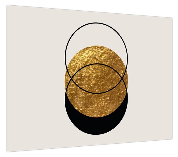 Obraz - Abstrakcja złoto-biała N⁰2 (70x50 cm)