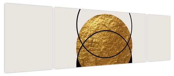 Obraz - Abstrakcja złoto-biała N⁰2 (170x50 cm)