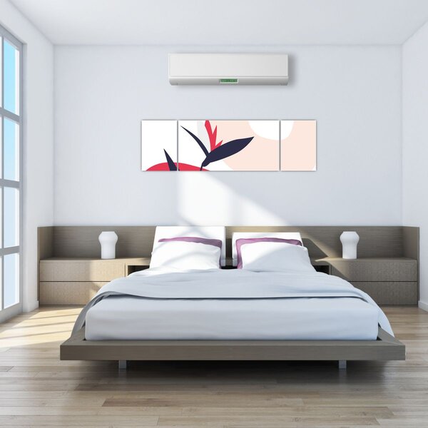 Obraz - Różowa abstrakcja kwiatowa N⁰1 (170x50 cm)