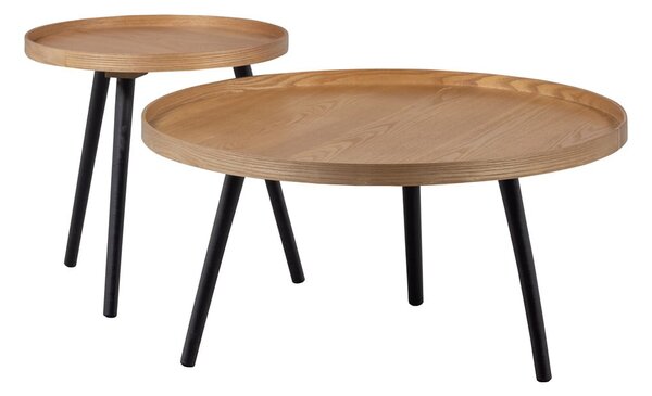 Stolik z blatem w dekorze jesionu WOOOD Mesa, ø 45 cm