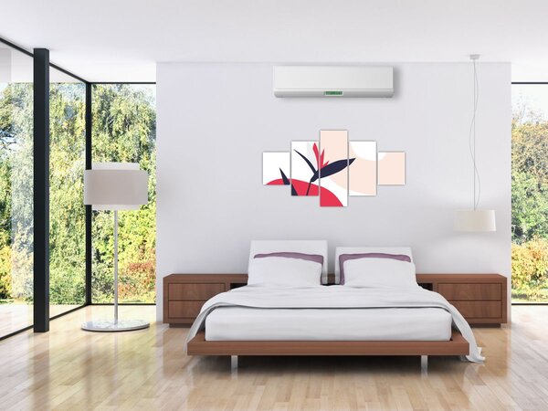Obraz - Różowa abstrakcja kwiatowa N⁰1 (125x70 cm)