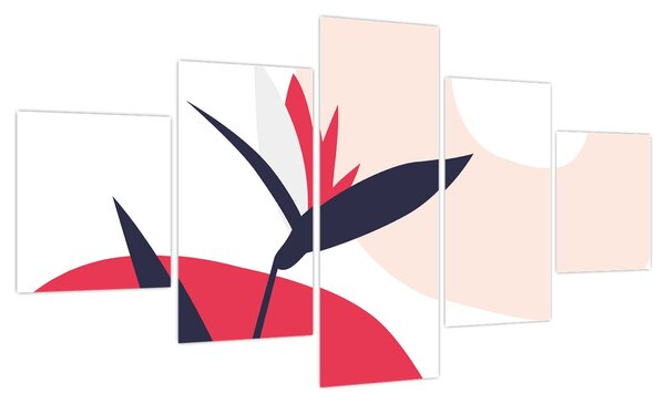 Obraz - Różowa abstrakcja kwiatowa N⁰1 (125x70 cm)
