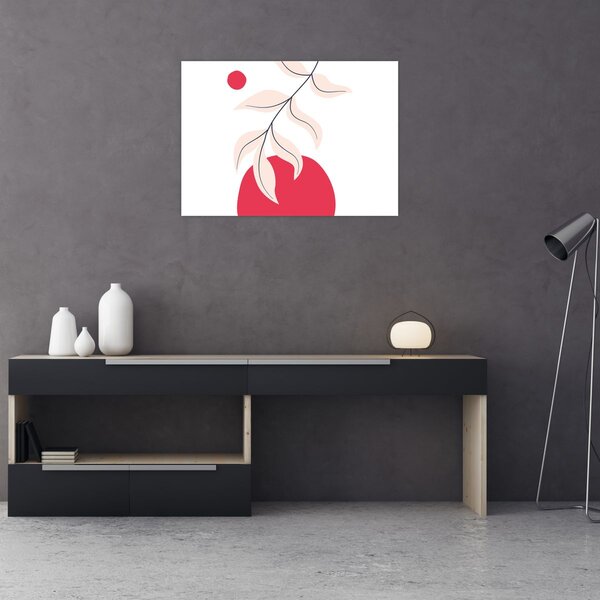 Obraz - Różowa abstrakcja kwiatowa N⁰2 (70x50 cm)