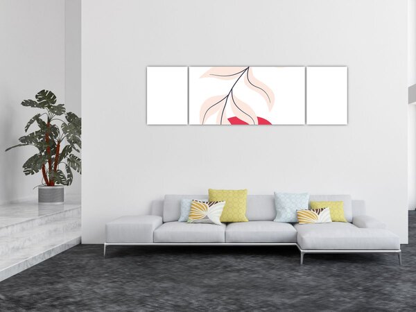 Obraz - Różowa abstrakcja kwiatowa N⁰2 (170x50 cm)