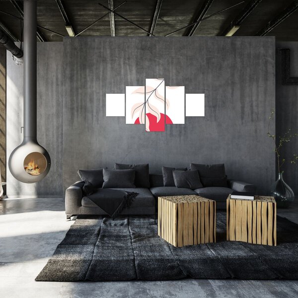 Obraz - Różowa abstrakcja kwiatowa N⁰2 (125x70 cm)