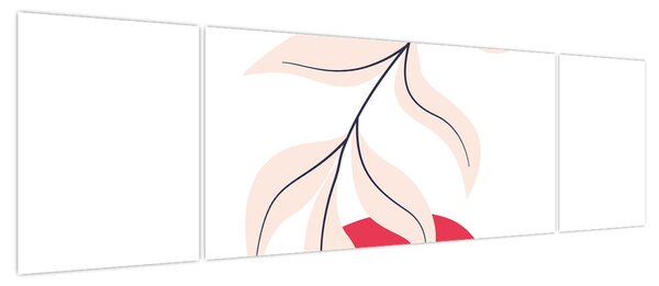 Obraz - Różowa abstrakcja kwiatowa N⁰2 (170x50 cm)