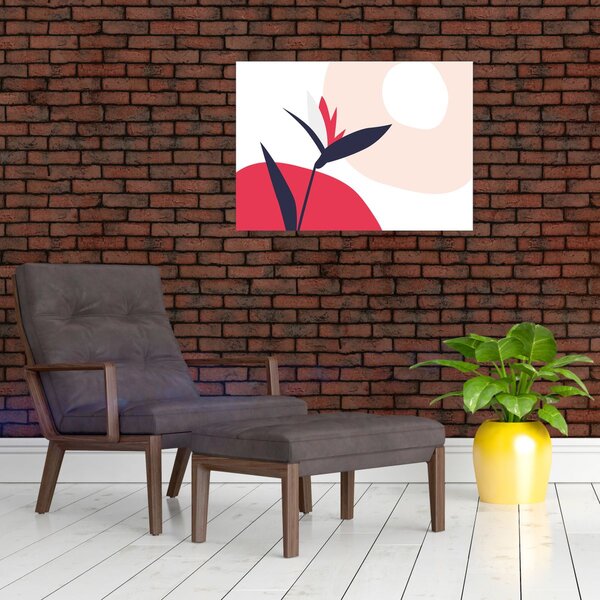 Obraz - Różowa abstrakcja kwiatowa N⁰1 (70x50 cm)