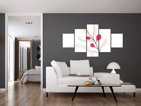 Obraz - Różowa abstrakcja kwiatowa N⁰3 (125x70 cm)