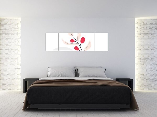 Obraz - Różowa abstrakcja kwiatowa N⁰3 (170x50 cm)