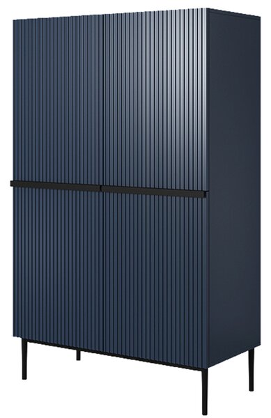 Kredens Nicole z metalowymi uchwytami i nogami 100 cm - granat / czarne nóżki - Limitowana oferta