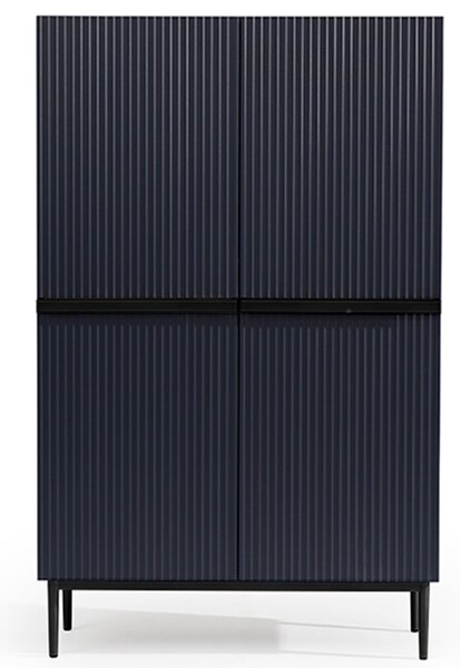 Kredens Nicole z metalowymi uchwytami i nogami 100 cm - granat / czarne nóżki - Limitowana oferta