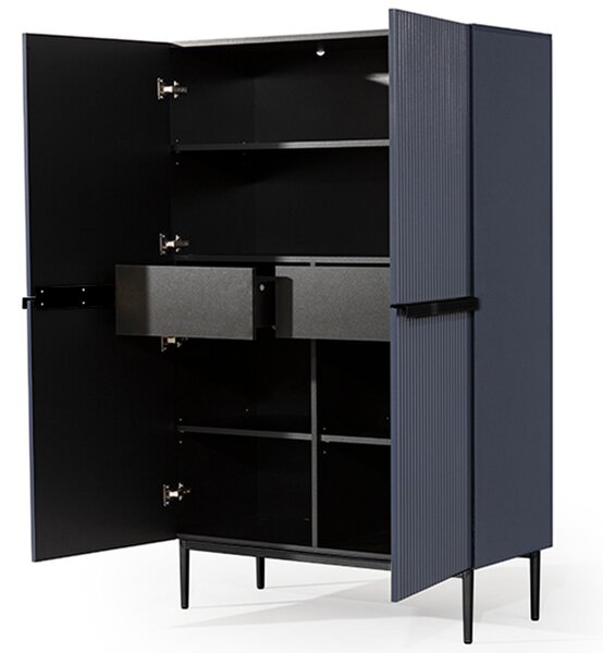 Kredens Nicole z metalowymi uchwytami i nogami 100 cm - granat / czarne nóżki - Limitowana oferta