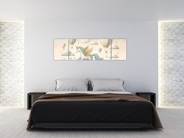 Obraz - Szczęśliwy jednorożec (170x50 cm)