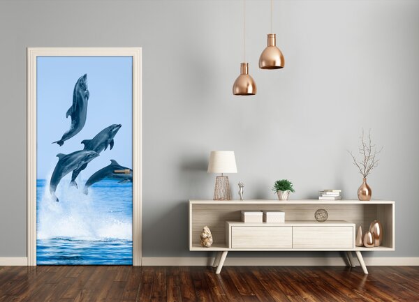 Fototapeta samoprzylepna na drzwi skaczące delfiny