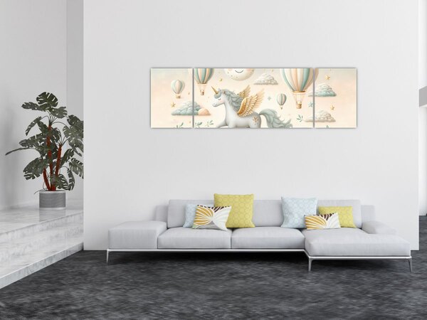 Obraz - Szczęśliwy jednorożec (170x50 cm)