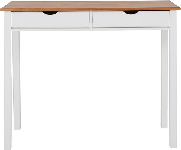 Biało-brązowe biurko z drewna sosnowego Støraa Gava, dł. 100 cm