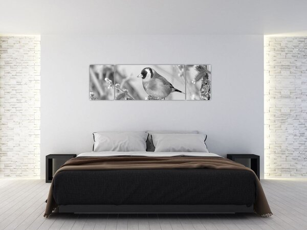 Obraz - Ptak zimą (170x50 cm)