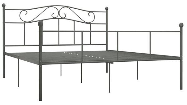 Szare metalowe łóżko w stylu loftowym 180x200 cm - Okla