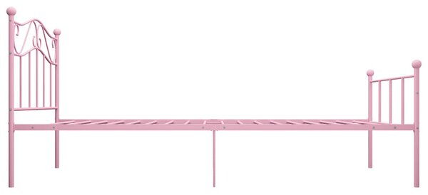 Różowe minimalistyczne łóżko z metalu 90x200 cm F9-P27