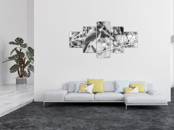 Obraz - Niebieski ptak zimą (125x70 cm)