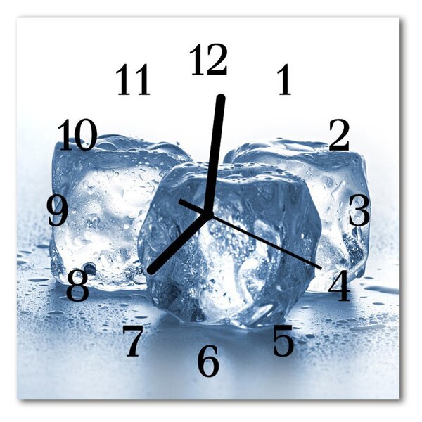 Zegar szklany kwadratowy Lód