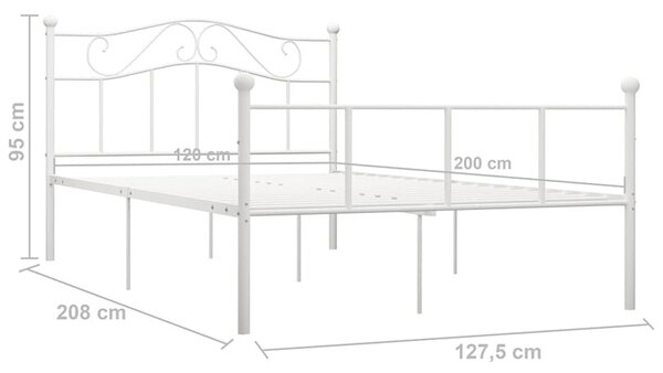 Białe industrialne łózko z metalu 120x200 cm H7-H91