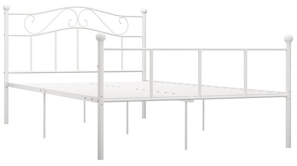 Białe minimalistyczne łóżko z metalu 140x200 cm - Okla