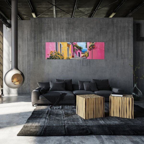 Obraz - Różowa uliczka (170x50 cm)