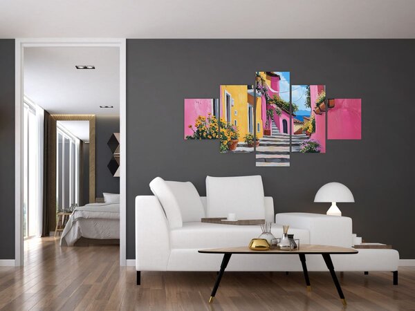 Obraz - Różowa uliczka (125x70 cm)