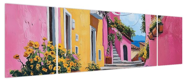 Obraz - Różowa uliczka (170x50 cm)