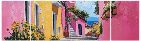 Obraz - Różowa uliczka (170x50 cm)