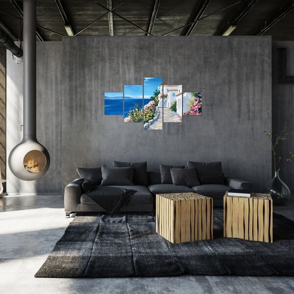 Obraz - Uliczka nad morzem (125x70 cm)