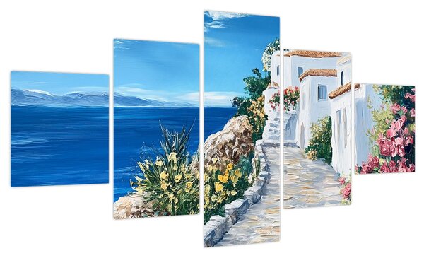 Obraz - Uliczka nad morzem (125x70 cm)