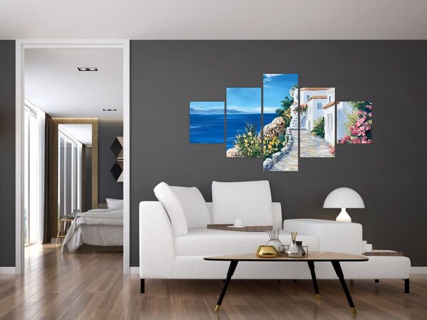 Obraz - Uliczka nad morzem (125x70 cm)