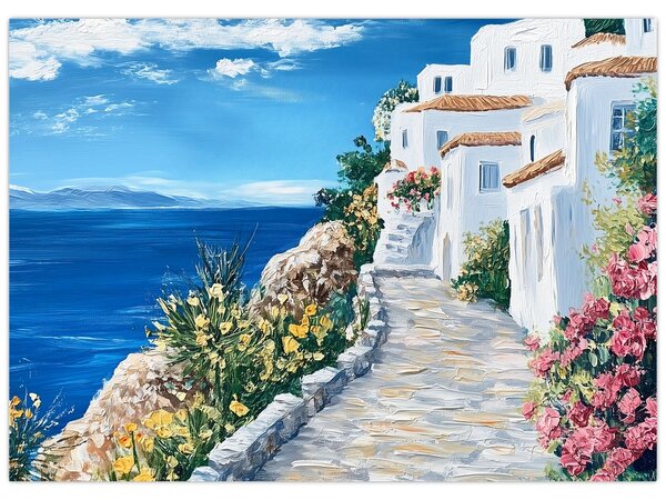 Obraz - Uliczka nad morzem (70x50 cm)