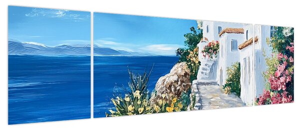 Obraz - Uliczka nad morzem (170x50 cm)