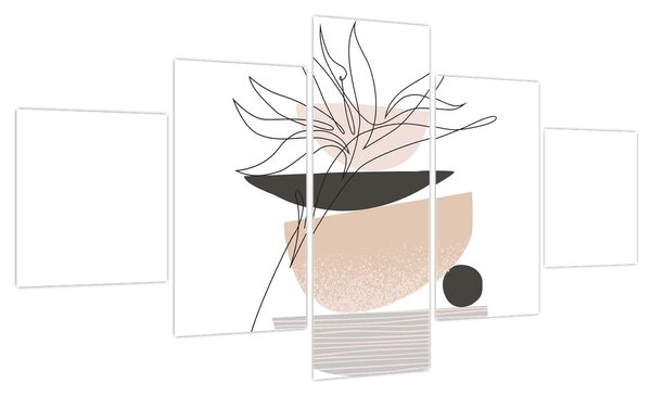 Obraz - Line art flowers N⁰1 (125x70 cm)