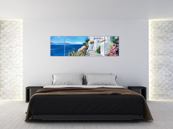 Obraz - Uliczka nad morzem (170x50 cm)