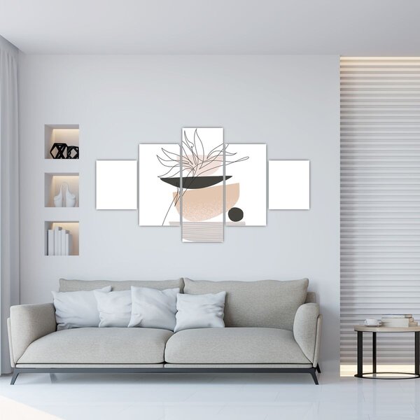 Obraz - Line art flowers N⁰1 (125x70 cm)