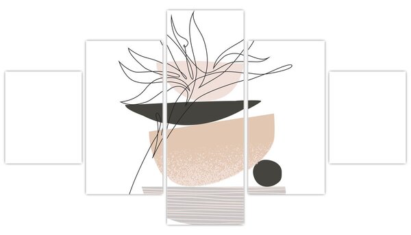 Obraz - Line art flowers N⁰1 (125x70 cm)