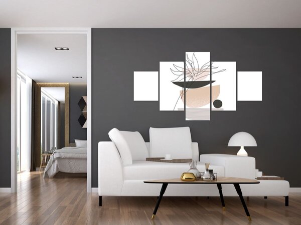 Obraz - Line art flowers N⁰1 (125x70 cm)