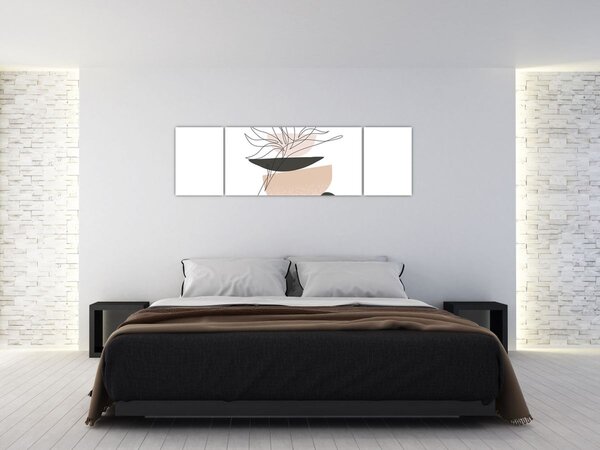 Obraz - Line art flowers N⁰1 (170x50 cm)